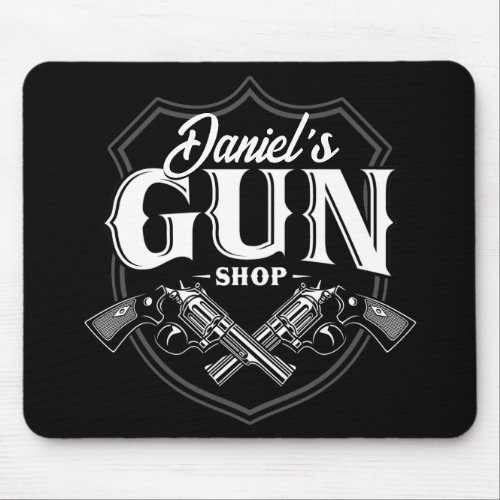 Personalized NAME Old Revolvers Gun Shop Firearms  Mouse Pad