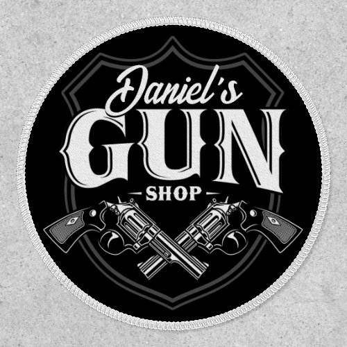 Personalized NAME Old Revolvers Gun Shop Firearms  Patch