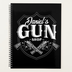 Personalized NAME Old Revolvers Gun Shop Firearms Planner