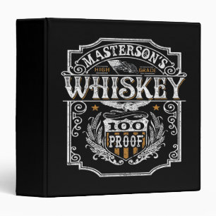 Personalized NAME Old West Whiskey Brewery Bar 3 Ring Binder