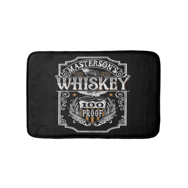 Personalized NAME Old West Whiskey Brewery Bar Bath Mat (Front)