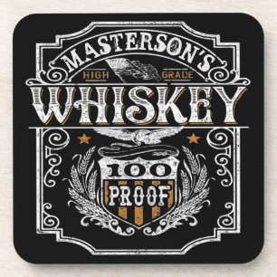Personalized NAME Old West Whiskey Brewery Bar Beverage Coaster