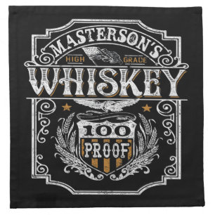 Personalized NAME Old West Whiskey Brewery Bar Cloth Napkin