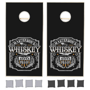 Personalized NAME Old West Whiskey Brewery Bar Cornhole Set