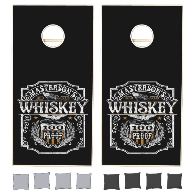 Personalized NAME Old West Whiskey Brewery Bar Cornhole Set (Set)