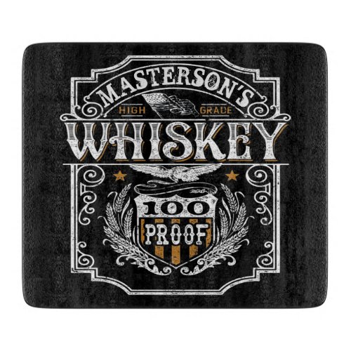 Personalized NAME Old West Whiskey Brewery Bar Cutting Board