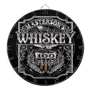 Personalized NAME Old West Whiskey Brewery Bar Dart Board
