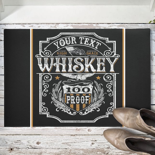 Personalized NAME Old West Whiskey Brewery Bar Doormat (Creator Uploaded)