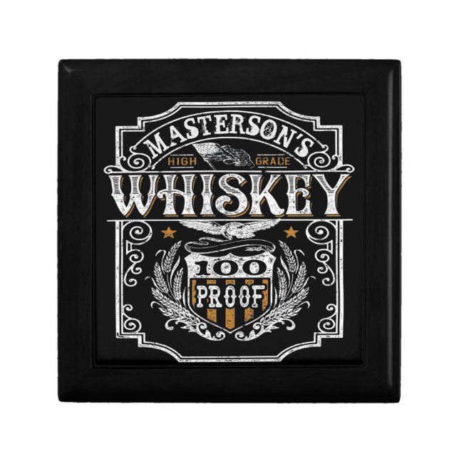 Personalized NAME Old West Whiskey Brewery Bar Gift Box (Front)