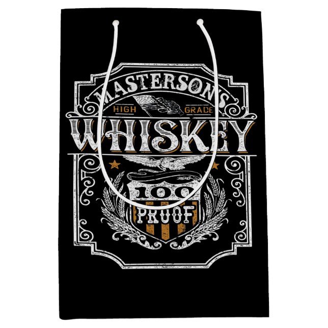 Personalized NAME Old West Whiskey Brewery Bar Medium Gift Bag (Front)
