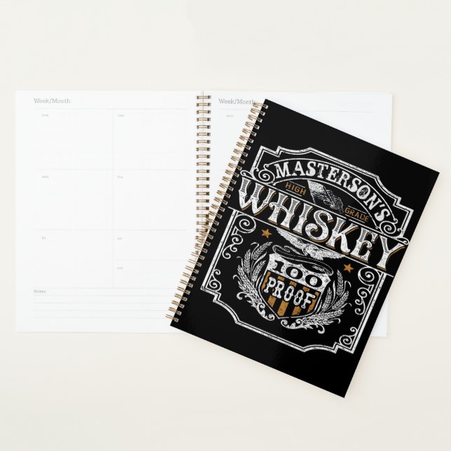 Personalized NAME Old West Whiskey Brewery Bar Planner (Display)