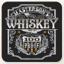 Personalized NAME Old West Whiskey Brewery Bar Square Paper Coaster