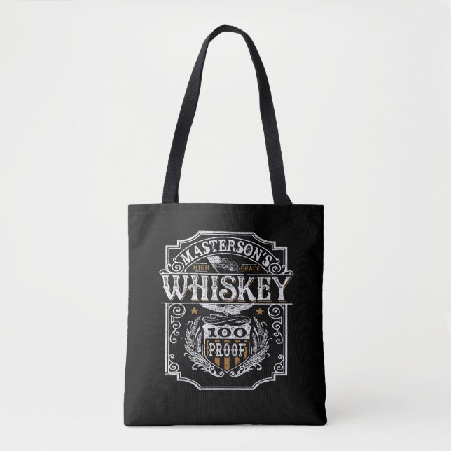 Personalized NAME Old West Whiskey Brewery Bar Tote Bag (Front)