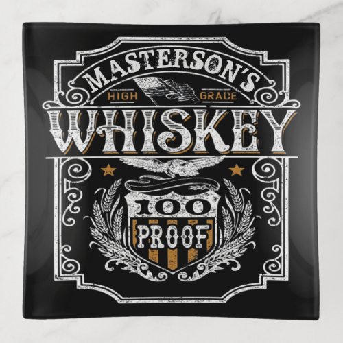 Personalized NAME Old West Whiskey Brewery Bar Trinket Tray