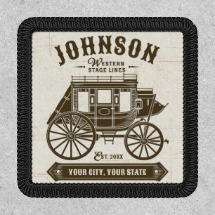 Personalized NAME Old Western Stagecoach Carriage Patch