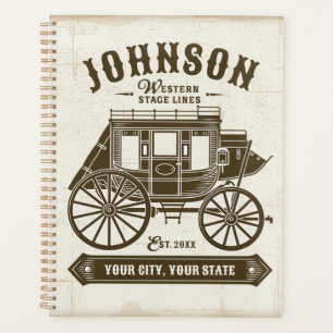 Personalized NAME Old Western Stagecoach Carriage Planner