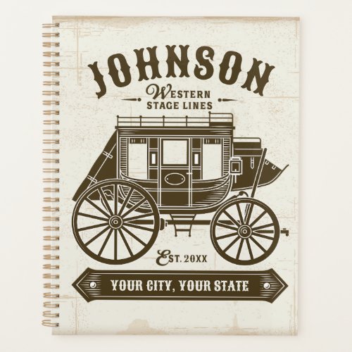 Personalized NAME Old Western Stagecoach Carriage Planner