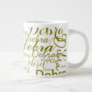 Personalized Name Olive Typography Giant Coffee Mug