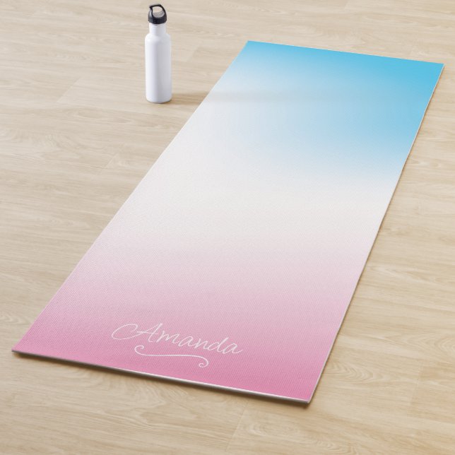 Personalized Name Ombre Pink Yoga Mat (In Situ)