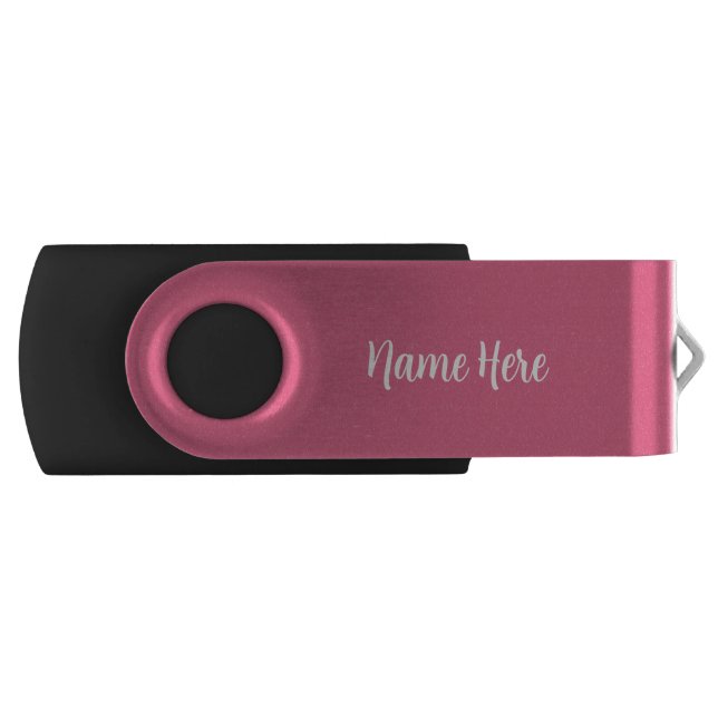 Personalized Name on Blush Pink Flash Drive (Front)