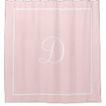 Personalized name or initial pink shower curtain