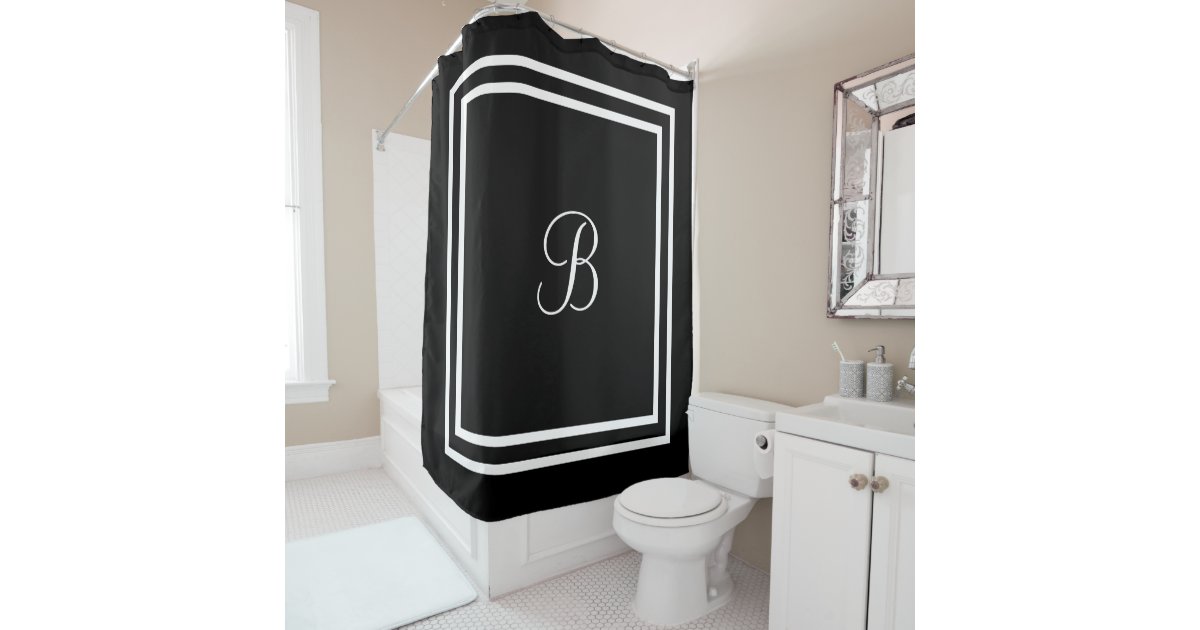 Personalized name or initial shower curtain Zazzle