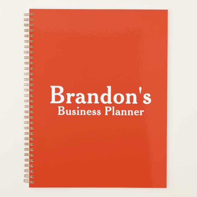 Personalized Name | Orange Business Planner (Front)