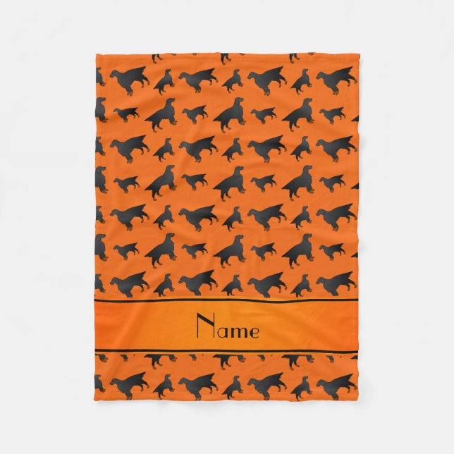 Personalized name orange gordon setter dogs fleece blanket (Front)