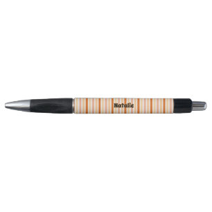 Personalized Name ORANGE LINE STRIPES Pen