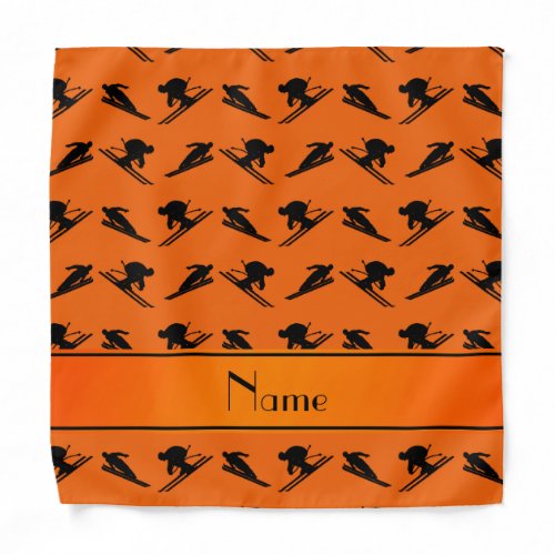 Personalized name orange ski pattern bandana