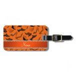Personalized name orange women's shoes pattern luggage tag