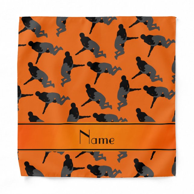 Personalized name orange wrestling bandana (Front)