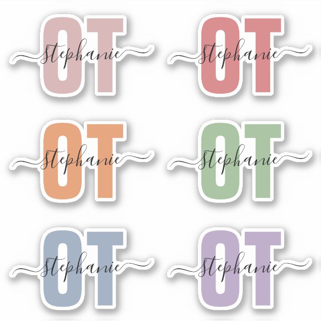Personalized Name OT Occupational Therapist  Sticker (Front)