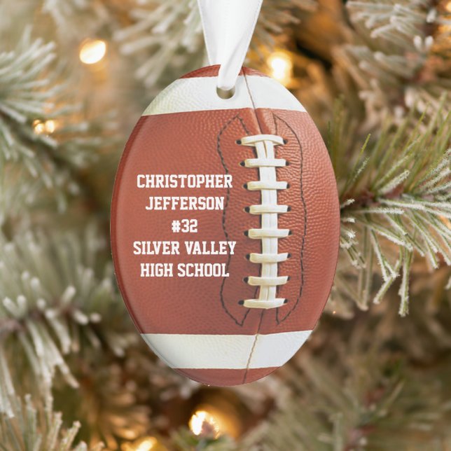 Personalized Name Oval Football Sports Ornament (Tree)