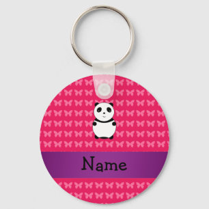Personalized name panda keychain