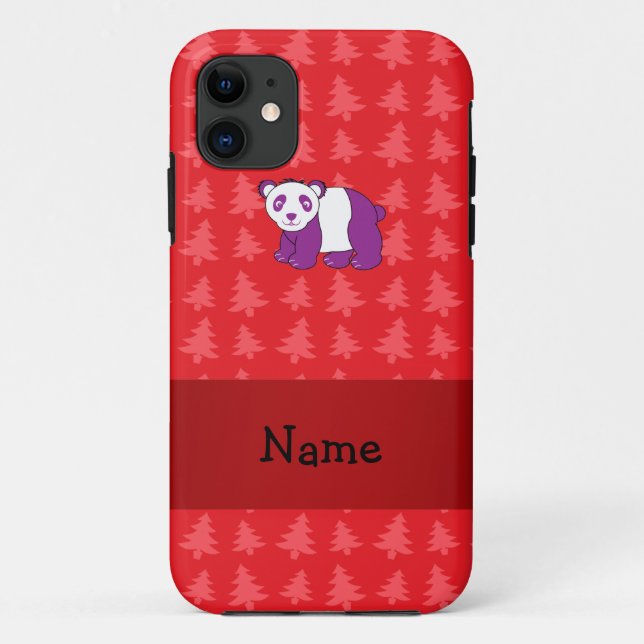 Personalized name panda red christmas trees Case-Mate iPhone case (Back)