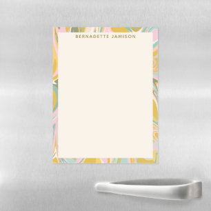 Personalized Name Pastel Blush Pink Border Cute Magnetic Dry Erase Sheet