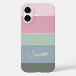 Personalized Name Pastel Color Block Phone Case