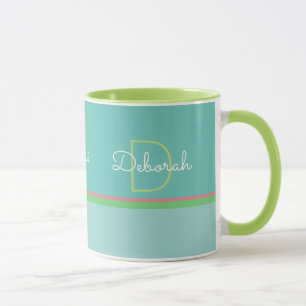 personalized name pastel colors . monogram mug