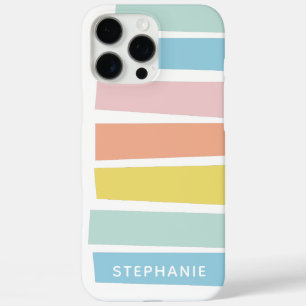 Personalized Name Pastel Geometric Modern Colorful iPhone 16 Pro Max Case