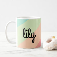 Personalized Name Pastel Rainbow Custom Gift Coffee Mug