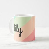 Personalized Name Pastel Rainbow Custom Gift Coffee Mug (Front Left)