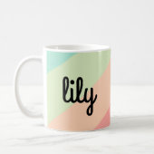 Personalized Name Pastel Rainbow Custom Gift Coffee Mug (Left)