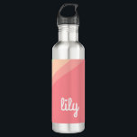 Personalized Name Pastel Rainbow Custom Gift Stainless Steel Water Bottle<br><div class="desc">This personalized name,  pastel rainbow water bottle in vibrant pastels of orange,  green,  blue and pink features a name of your choice. Makes a wonderful custom gift for bridesmaids,  birthdays,  mother's day,  graduation and more.</div>