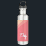 Personalized Name Pastel Rainbow Custom Gift Stainless Steel Water Bottle<br><div class="desc">This personalized name,  pastel rainbow water bottle in vibrant pastels of orange,  green,  blue and pink features a name of your choice. Makes a wonderful custom gift for bridesmaids,  birthdays,  mother's day,  graduation and more.</div>