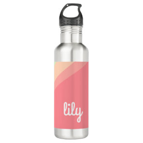 Personalized Name Pastel Rainbow Custom Gift Stainless Steel Water Bottle