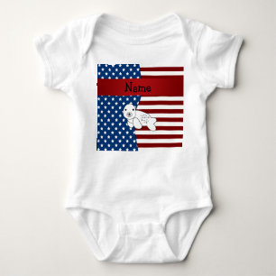 Personalized name Patriotic seal Baby Bodysuit