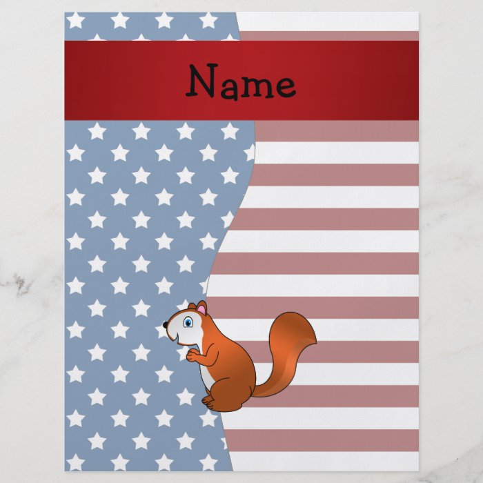 Personalized name Patriotic squirrel Flyer Design