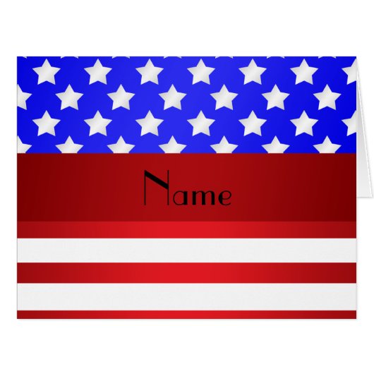 Personalized name patriotic stripes cards (Front Horizontal)