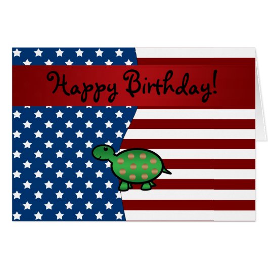 Personalized name Patriotic turtle Cards (Front Horizontal)